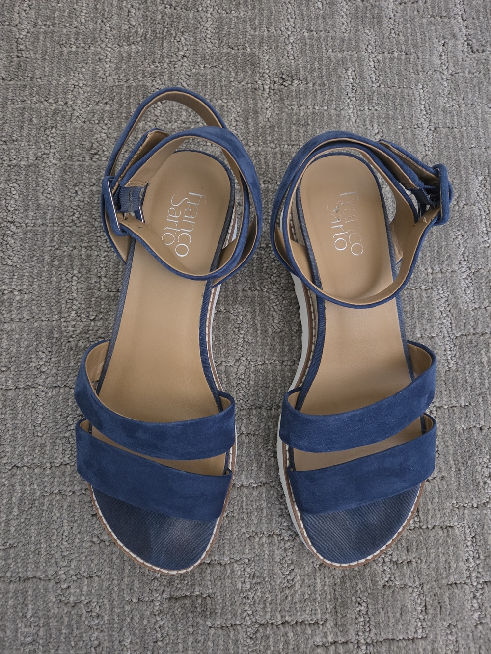 Franco Sarto Connolly Blue Suede Sandals (7.5)